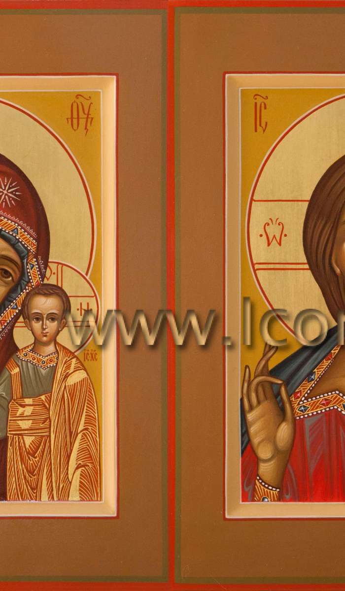 Фото: Венчальная пара с иконой Пресвятой Богородицы «Казанская»