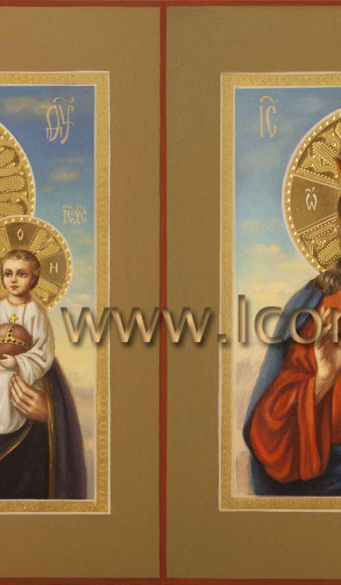 Фото: Венчальная пара с иконой Божией Матери «Неувядаемый Цвет»