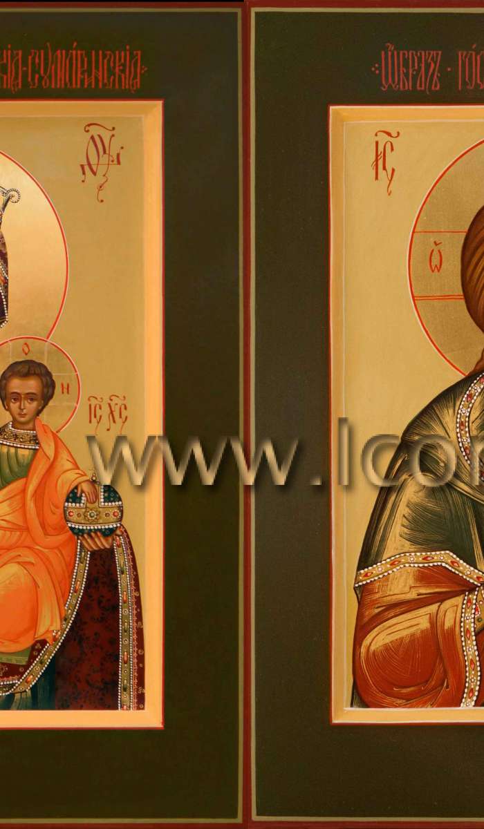 Фото: Венчальная пара с иконой Пресвятой Богородицы «Тотемская-Суморинская»