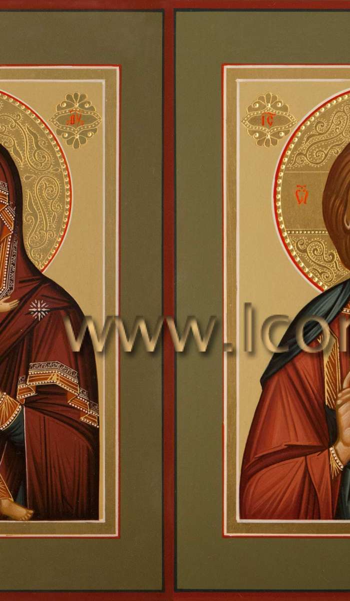 Фото: Венчальная пара с иконой Пресвятой Богородицы «Владимирская»