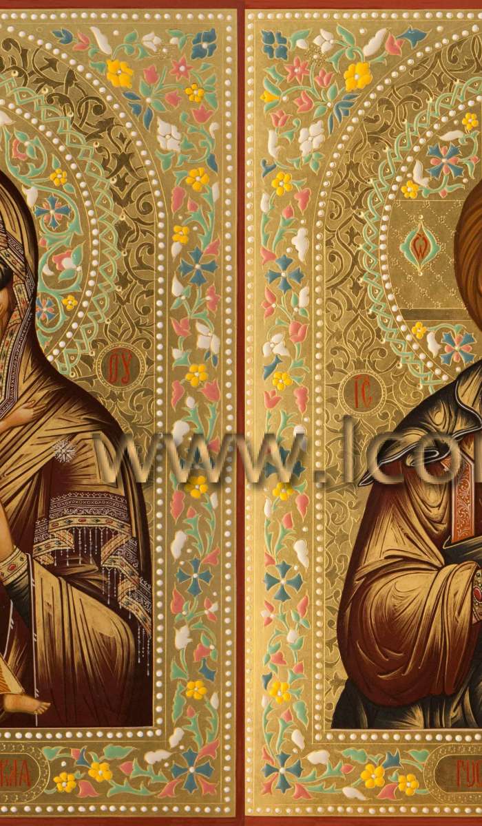 Фото: Венчальная пара с иконой Пресвятой Богородицы «Владимирская»