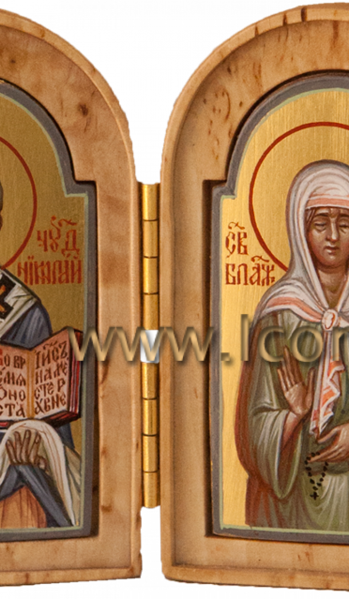Фото: Складень: Святитель Николай Мирдикийский и святая блаженная Матрона Московская