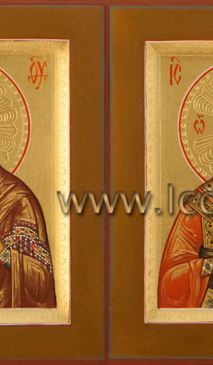 Фото: Венчальная пара с иконой Пресвятой Богородицы «Владимирская»