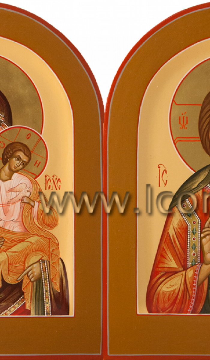 Фото: Венчальная пара с иконой Пресвятой Богородицы «Голубицкая»