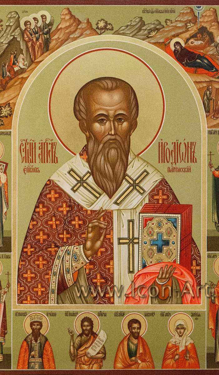 Фото: Святой апостол Иродион, епископ Патрасский с избранными святыми