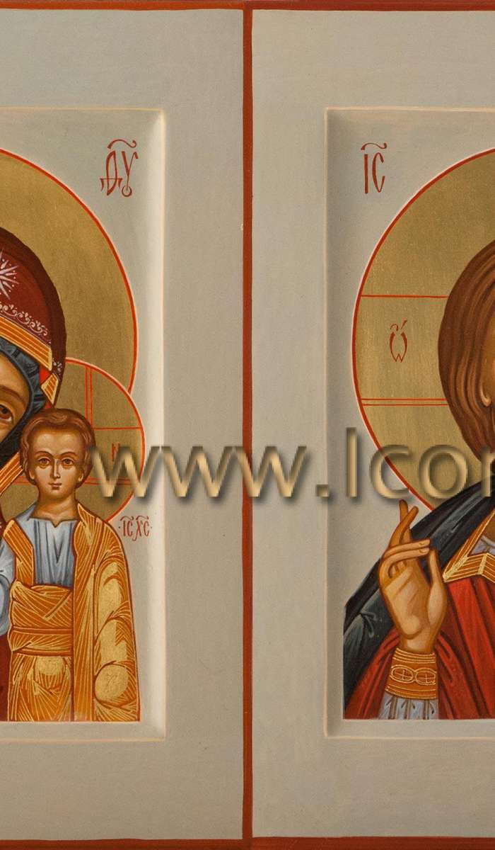 Фото: Венчальная пара с иконой Пресвятой Богородицы «Казанская»