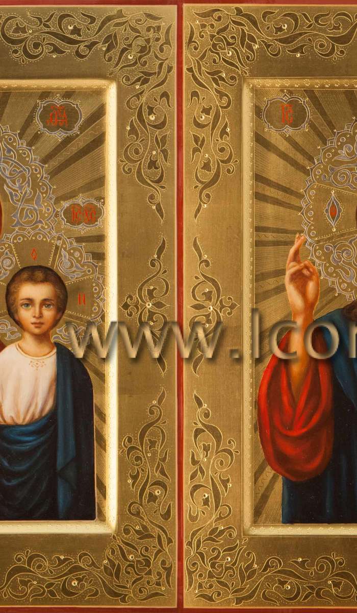 Фото: Венчальная пара с иконой Пресвятой Богородицы «Казанская»