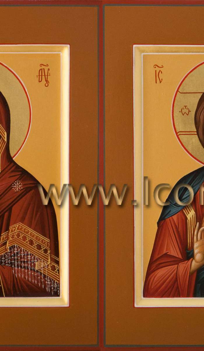 Фото: Венчальная пара с иконой Пресвятой Богородицы «Донская»