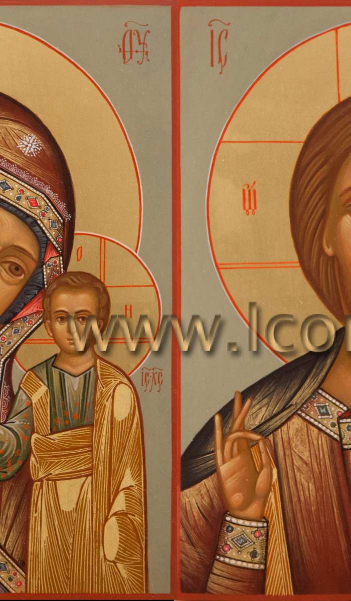 Фото: Венчальная пара с иконой Пресвятой Богородицы «Казанская»