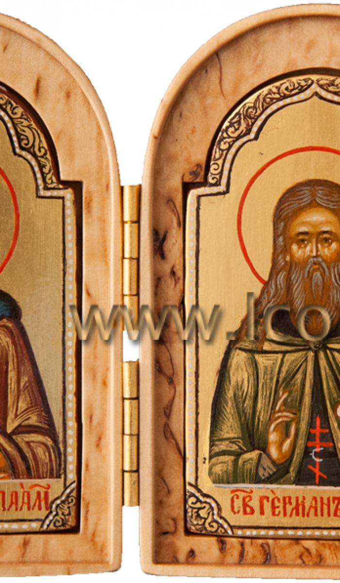 Фото: Складень: святые преподобные Герман Валаамский и Герман Аляскинский