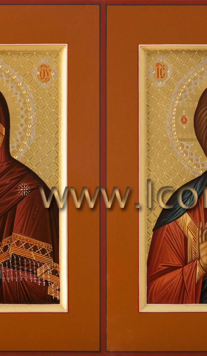 Фото: Венчальная пара с иконой Пресвятой Богородицы «Донская»