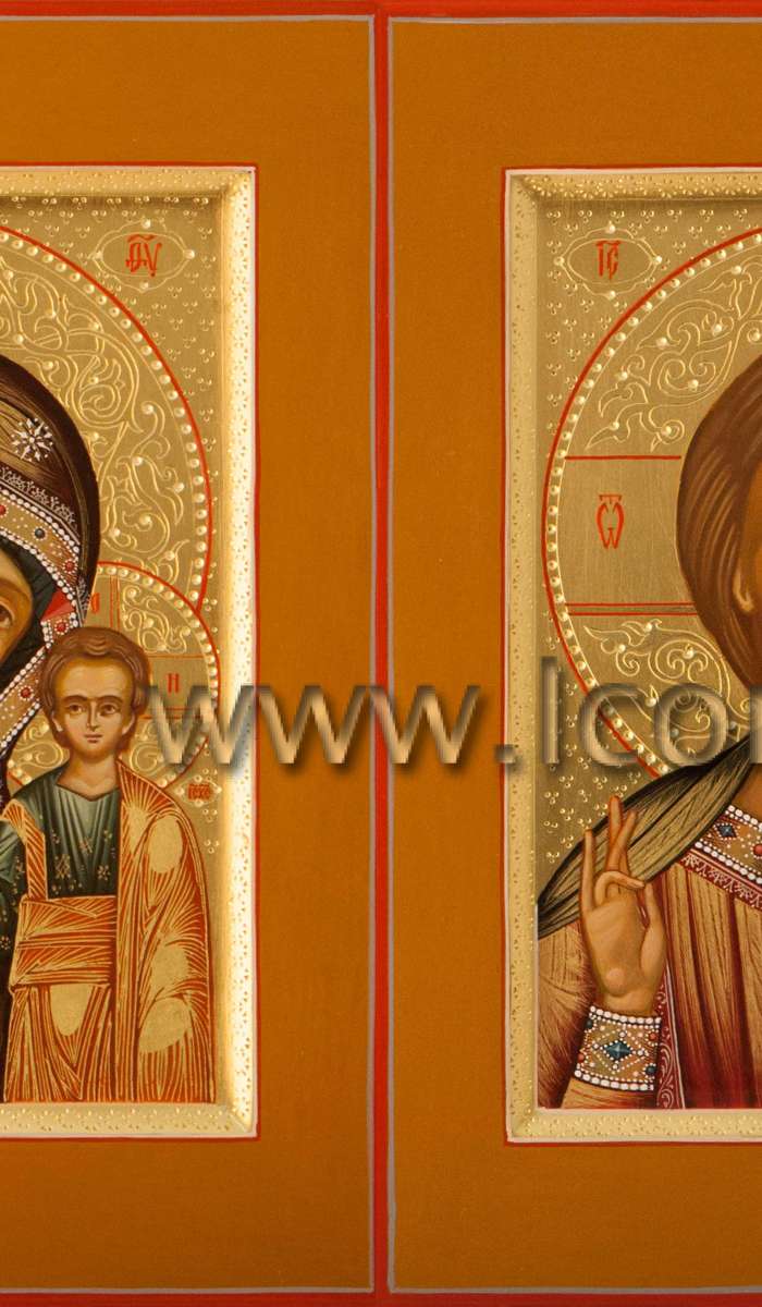 Фото: Венчальная пара с иконой Пресвятой Богородицы «Казанская»