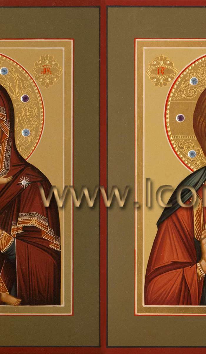 Фото: Венчальная пара с иконой Пресвятой Богородицы «Владимирская»