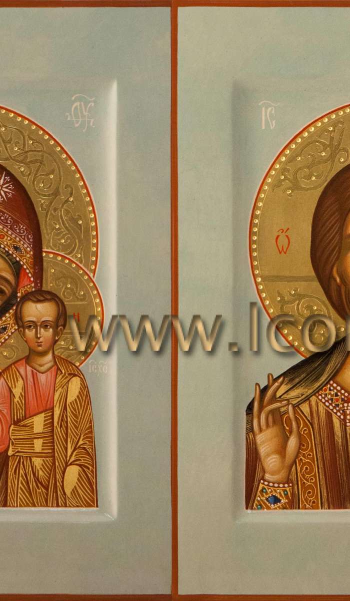 Фото: Венчальная пара с иконой Пресвятой Богородицы «Казанская»