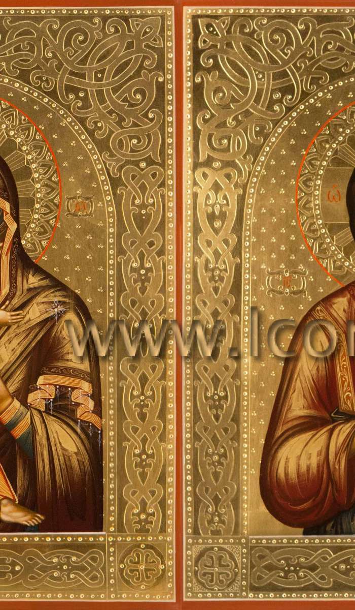 Фото: Венчальная пара с иконой Пресвятой Богородицы «Владимирская»