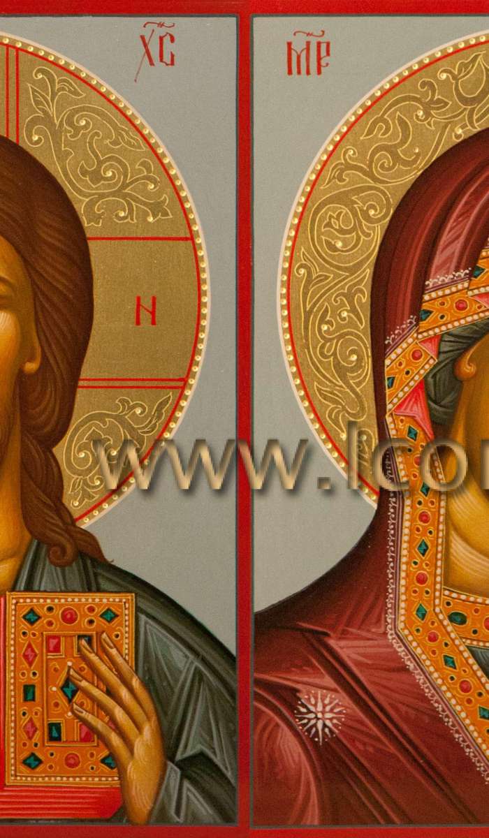 Фото: Венчальная пара с иконой Пресвятой Богородицы «Казанская»