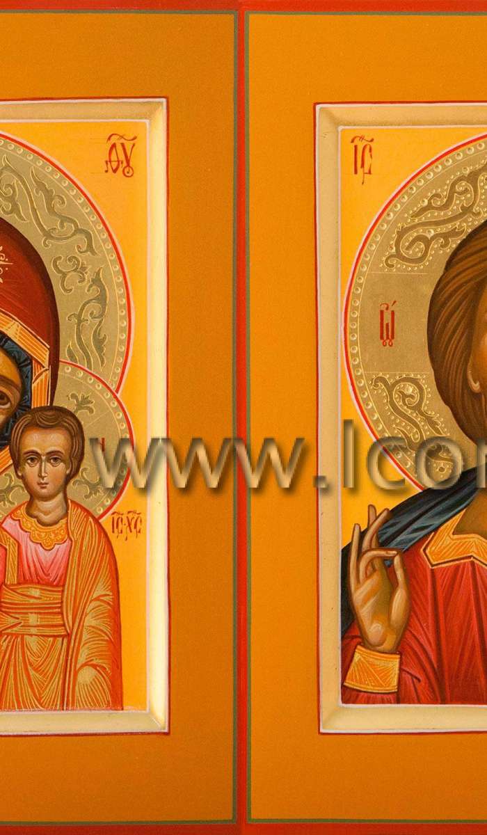 Фото: Венчальная пара с иконой Пресвятой Богородицы «Казанская»