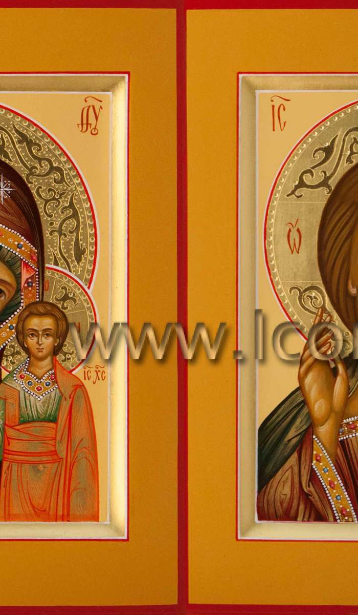 Фото: Венчальная пара с иконой Пресвятой Богородицы «Казанская»