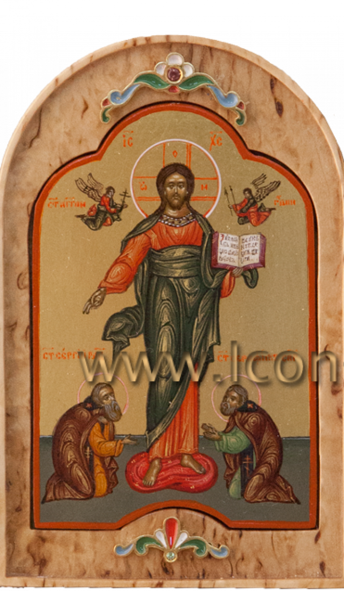 Фото: Складень: Господь Вседержитель, свт. Николай и свт. Алексий Московский