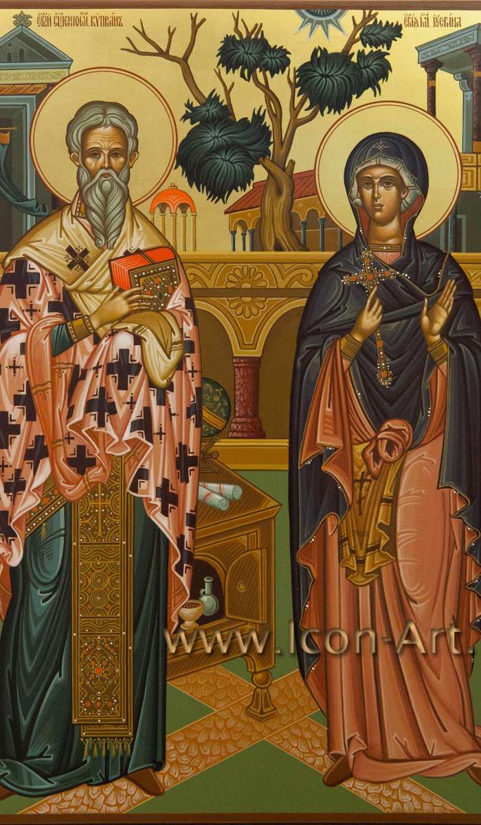 Фото: Священномученик Киприан и мученица Иустиния