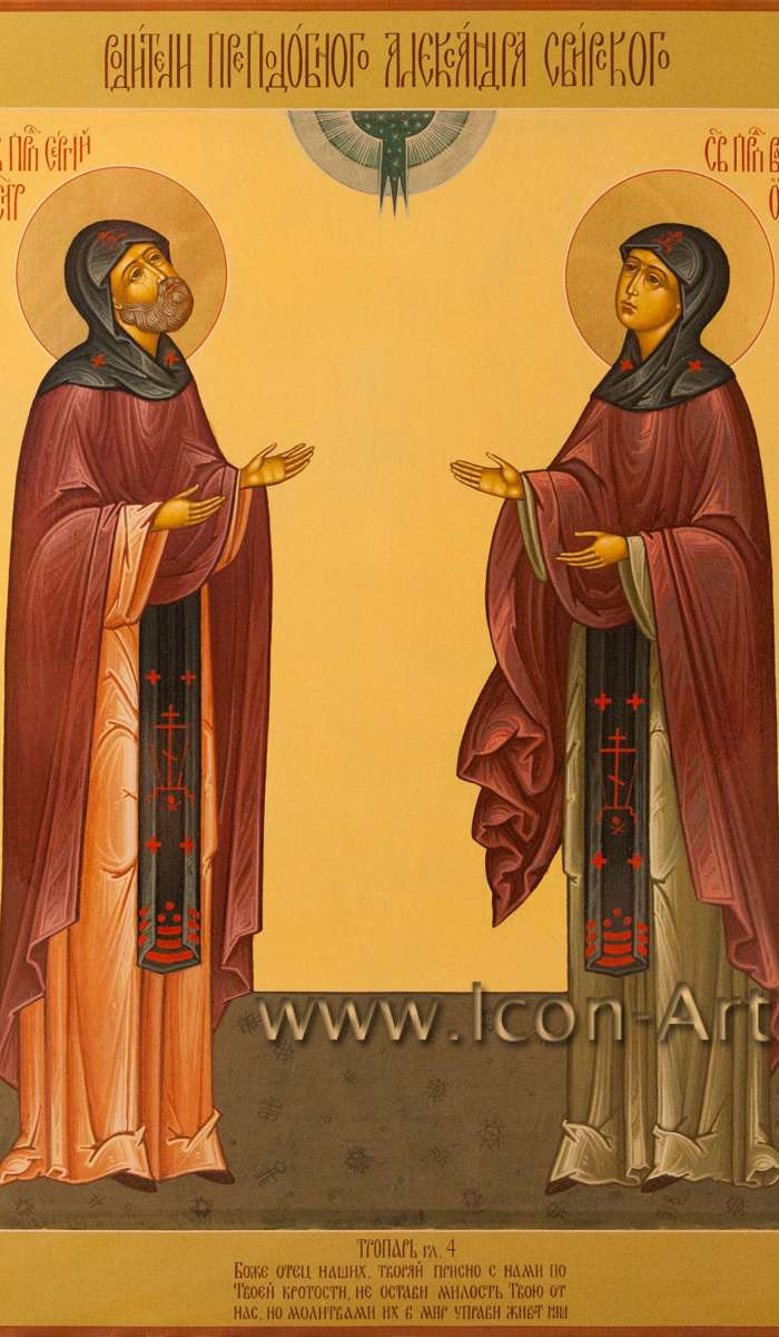 Фото: Святые преподобные Сергий и Варвара, родители прп. Александра Свирского