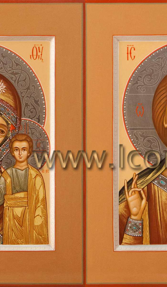 Фото: Венчальная пара с иконой Пресвятой Богородицы «Казанская»