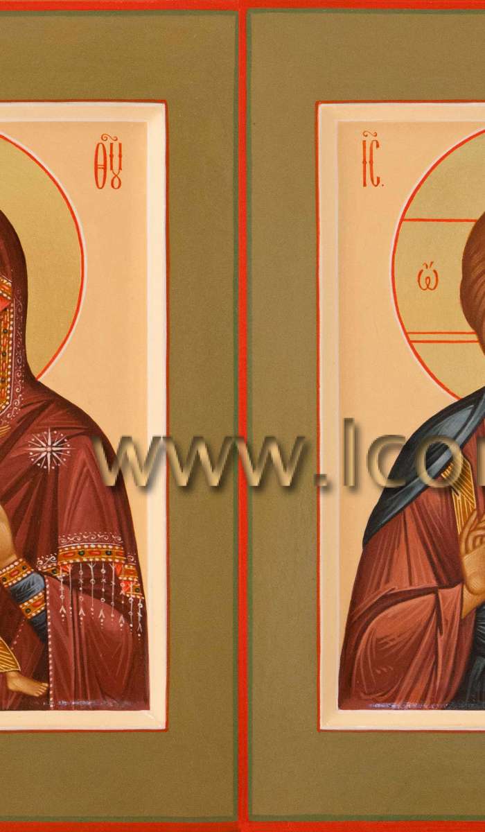 Фото: Венчальная пара с иконой Пресвятой Богородицы «Владимирская»