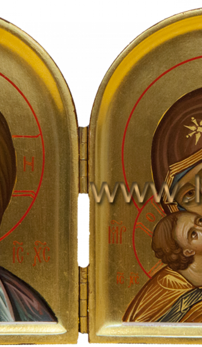 Фото: Складень Спаситель и Богородица Владимирская