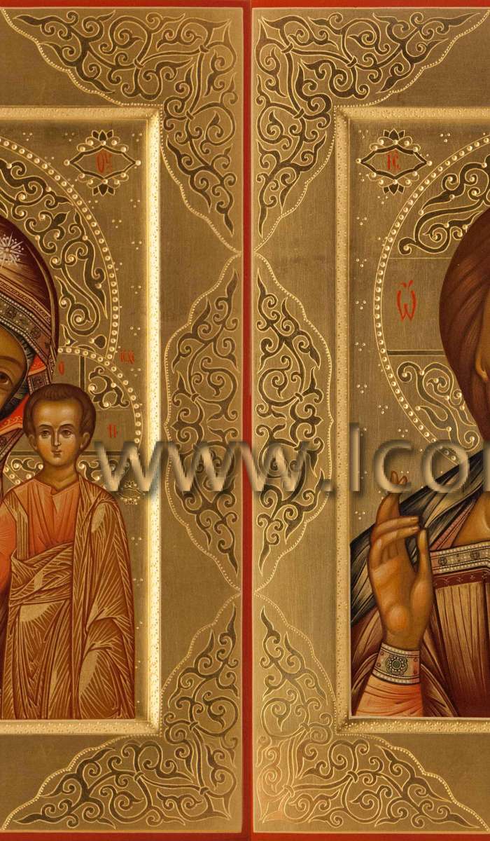 Фото: Венчальная пара с иконой Пресвятой Богородицы «Казанская»