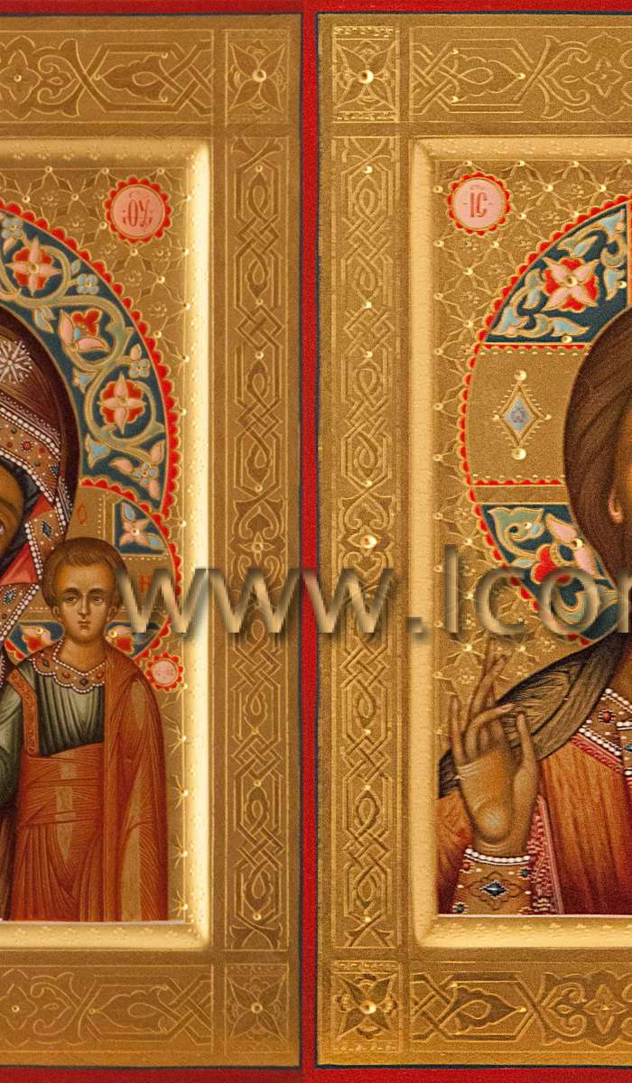 Фото: Венчальная пара с иконой Пресвятой Богородицы «Казанская»