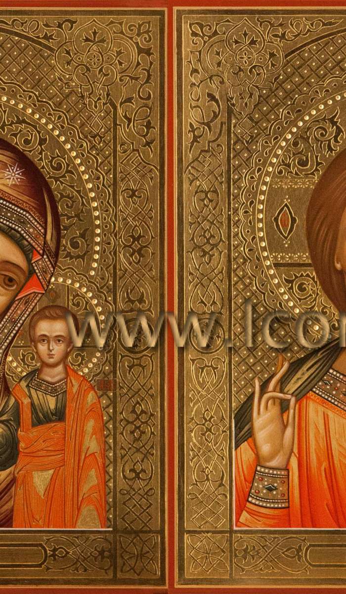 Фото: Венчальная пара с иконой Пресвятой Богородицы «Казанская»