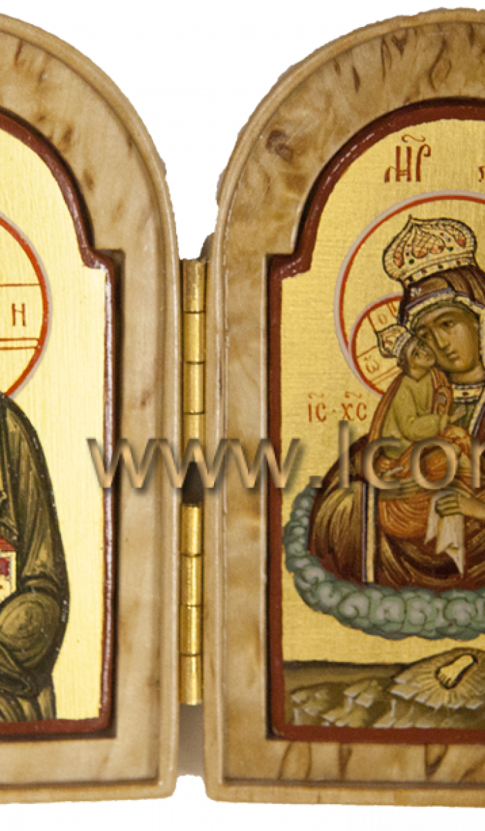 Фото: Складень: Господь Вседержител и Богородица «Почаевская»