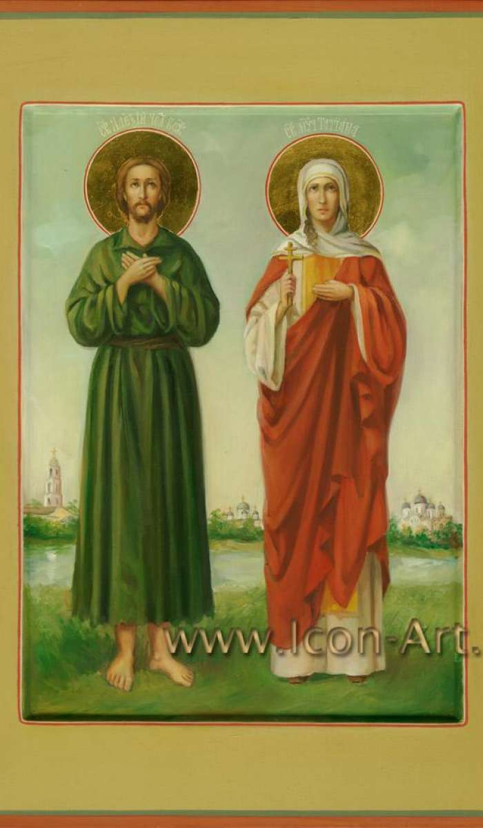 Фото: Семейная икона. Святой Алексий человек Божий и святая мц. Татиана