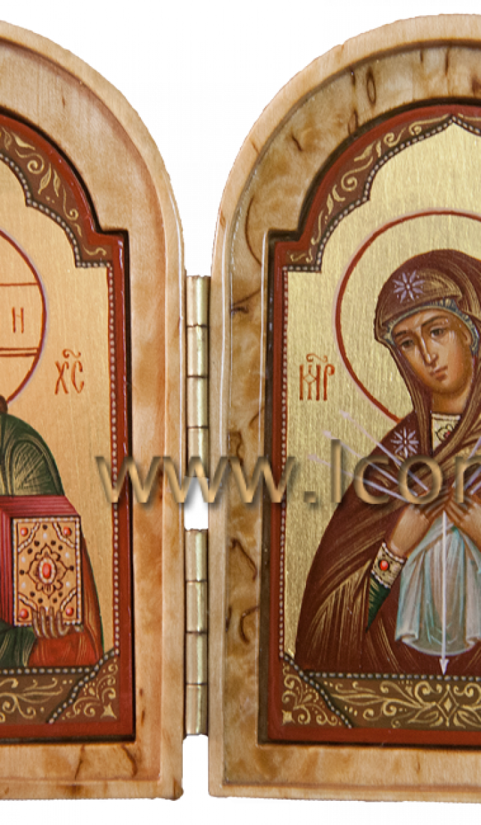 Фото: Складень Господь Вседержитель и Пресвятая Богородица «Семистерльная»