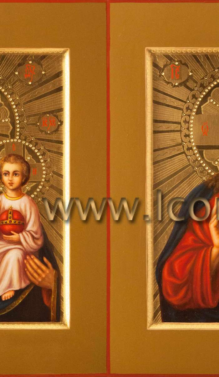 Фото: Венчальная пара с иконой Богородицы «Неувядаемый Цвет»