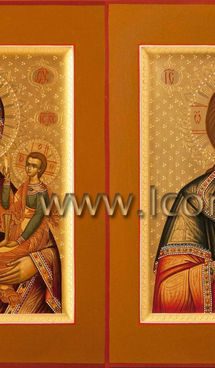 Фото: Венчальная пара с иконой Богородицы «Смоленская-Шуйская»