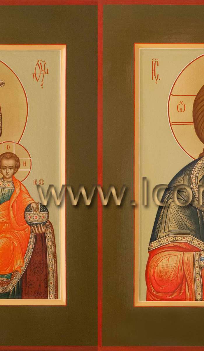 Фото: Венчальная пара с иконой Богородицы «Тотемская-Суморинская»