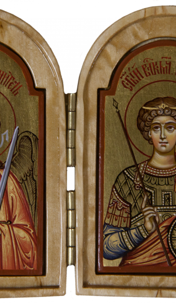 Фото: Складень: святой Ангел Хранитель и вмч. Георгий