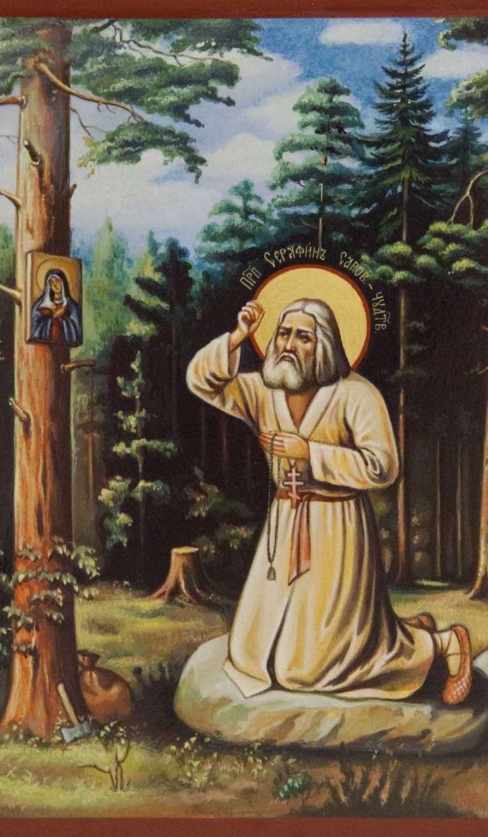 Фото: Моление преподобного Серафима на камне