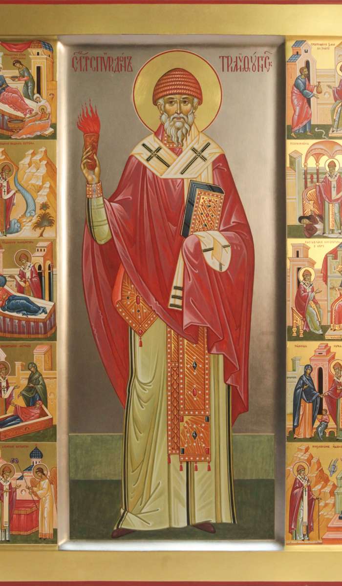 Фото: Святитель Спиридон Тримифунтский с житием