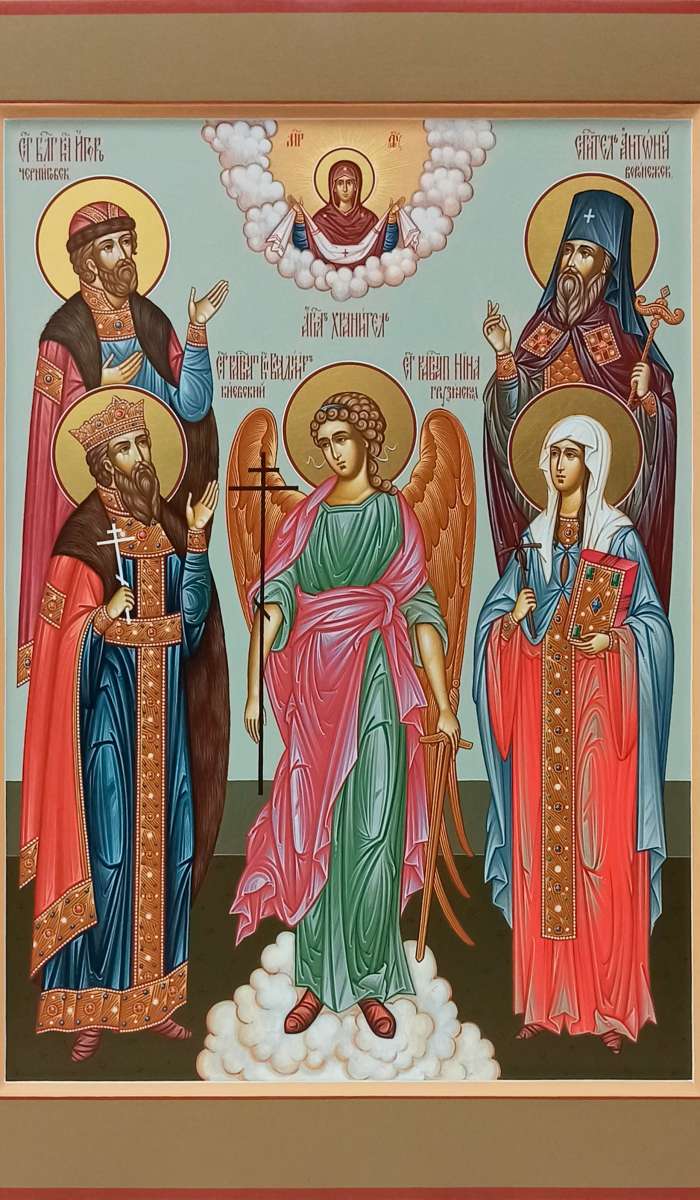 Фото: Семейная икона: вл.кн.Игорь Черниговский, вл.кн. Владимир, прав. Нина, свт. Антоний Воронежский
