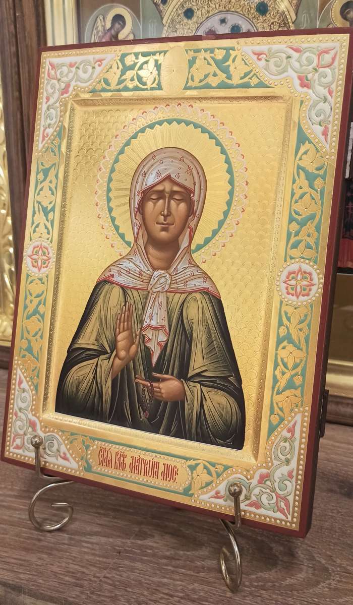 Фото: Икона святой блаженной старицы  Матроны Московской