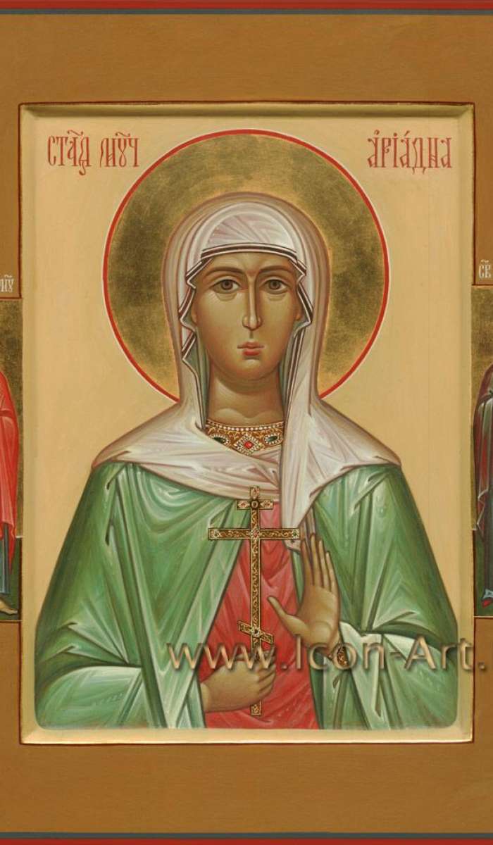 Фото: Святая муч. Ариадна Промисская (Фригийская). На полях: святой мч. Виктор и святая Анна пророчица