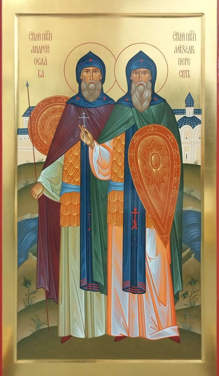 Фото: Святые преподобный Александр Пересвет и Андрей Ослябя