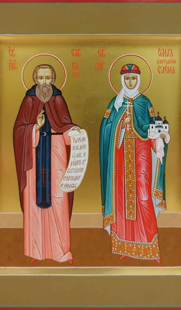 Фото: Семейная икона: прп. Савва Сторожевский и вел.кн.Ольга