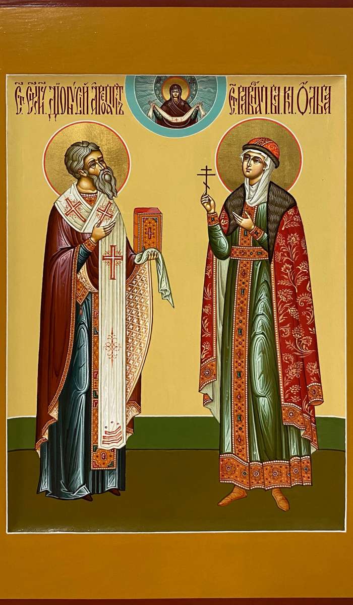 Фото: Семейная икона: святые дионисий Ареопагит и Олга