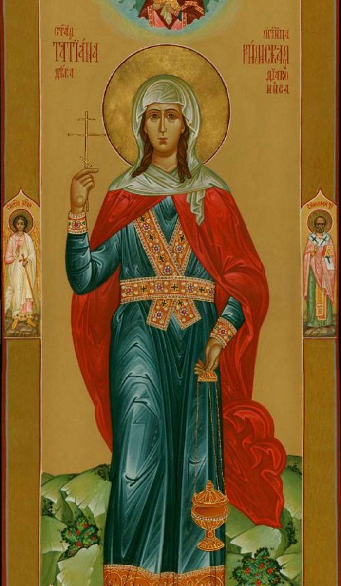 Фото: Святая мц. Татиана Римская. На полях: святой Ангел Хранитель и святой Николай Чудотворец