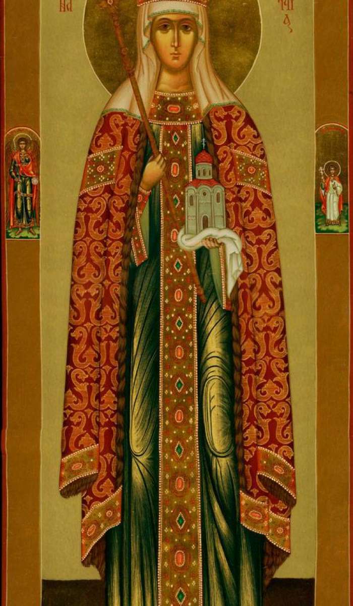 Фото: Святая Ангелина Сербская. На полях святой Архангел Михаил и святая мц. Любовь