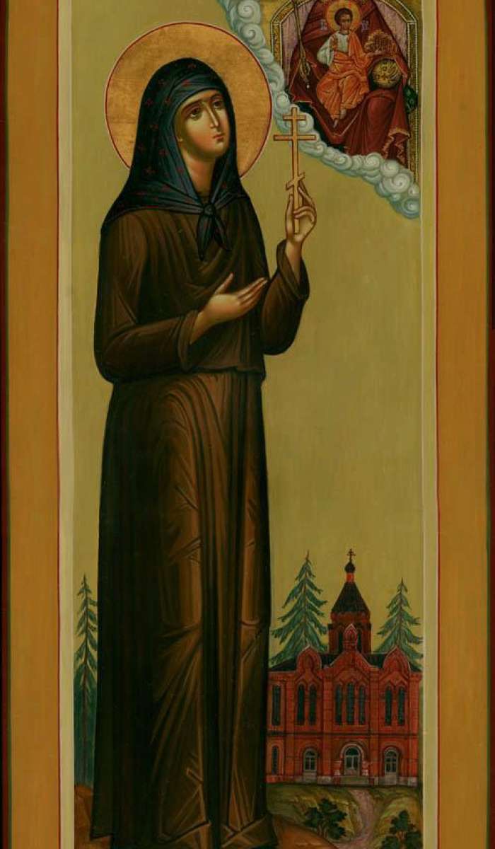 Фото: Святая Марфа Коврова, прмц., (новомученица) и образ Пресвятой Богородицы «Державная»