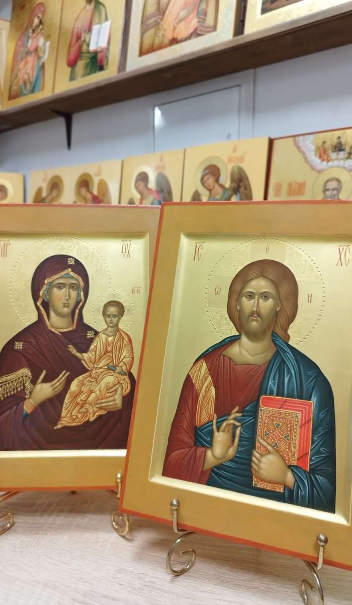 Фото: Венчальные иконы Пресвятая Богородица Одигитрия и Господь Вседержитель